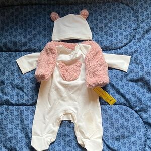 Adorable Pink and White Kids One Piece